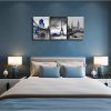 3 Panels London Blue Bus Canvas Paris Eiffel Tower Cityscape Picture Canvas Print  Bathroom Decoration Framed Artworks - 12inchx16inchx3pieces