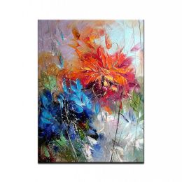 100% Hand Painted Abstract Oil Painting Wall Art Modern Flowers Picture On Canvas Home Decoration For Living Room No Frame - 70x140cm