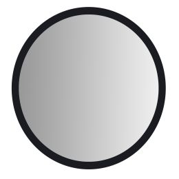 DunaWest 28 Inch Round Wooden Floating Beveled Wall Mirror, Black - UPT-226272