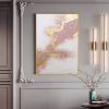 Top Selling Handmade Abstract Oil Painting Wall Art Modern Minimalist Pink Gold Foil Picture Canvas Home Decor  No Frame - 50x70cm