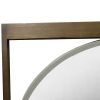 DunaWest Rectangular Beveled Wall Mirror with Round Inner Frame, Brown - Default
