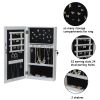 Free shipping Jewelry Cabinet Armoire with Mirror, Wall-Mounted Space Saving Jewelry Storage Organizer Hanging Wall Mirror White  YJ - white