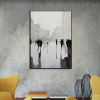 100% Hand Painted Abstract Oil Painting Wall Art Modern Figure Stand On the Street On Canvas Home Decoration For Living Room No Frame - 50x70cm