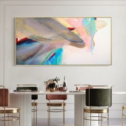 Large Brightly Colored Painting Adorns The Living Room Modern Decorative Pictures Home Good Canvas Wall Art Painting No Framed - 75x150cm