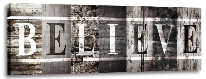 Inspirational Wall Art Believe Quotes Wall Decor Signs Canvas Art Office Decor (Size: 8x24inchx1pcs)