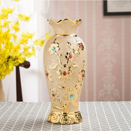 Ceramic Vase Electroplating Gold European Style Home Living Room Decoration (Color: 4style)