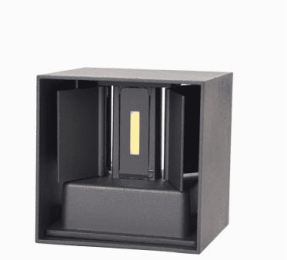 Aluminum outdoor wall lamp waterproof adjustable wall lamp square circular background wall lamp color BD81 BD80 (Model: Square black shell, Style: Blue)