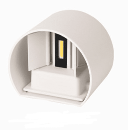 Aluminum outdoor wall lamp waterproof adjustable wall lamp square circular background wall lamp color BD81 BD80 (Model: Round white shell, Style: Warm)
