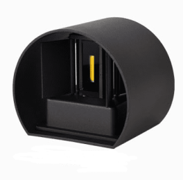 Aluminum outdoor wall lamp waterproof adjustable wall lamp square circular background wall lamp color BD81 BD80 (Model: Round black shell, Style: Warm)