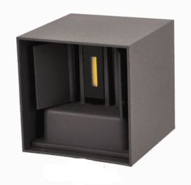 Aluminum outdoor wall lamp waterproof adjustable wall lamp square circular background wall lamp color BD81 BD80 (Model: Square grey shell, Style: Purple)