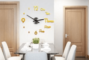 3D Wall Sticker Clock (Color: SmallGold)