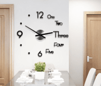 3D Wall Sticker Clock (Color: SmallBlack)