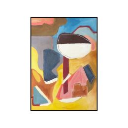 Abstract Colorful Geometric Graphic Canvas Painting Scandinavia Styles Wall Art Picture Posters  for Living Room Home Decor (Size: 75x150cm)