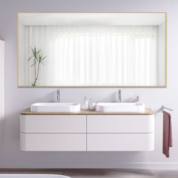 Oversize Bathroom/Vanity Mirror (Color: Gold)