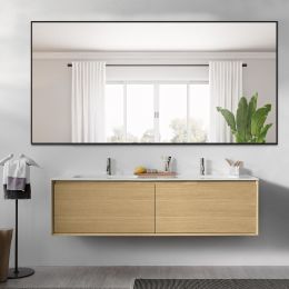 Oversize Bathroom/Vanity Mirror (Color: Black)