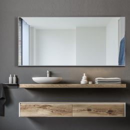 Oversize Bathroom/Vanity Mirror (Color: Silver)
