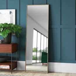 Contemporary Full Length Mirror,59"x 20" (Color: Gold)