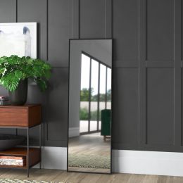 Contemporary Full Length Mirror,59"x 20" (Color: Black)